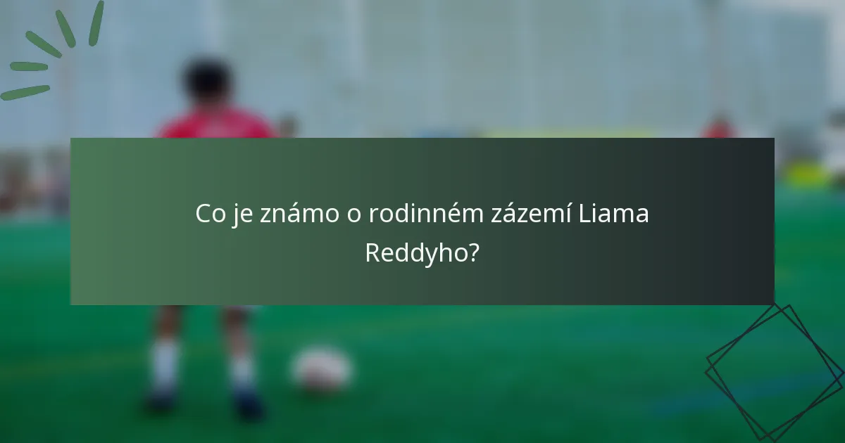 Co je známo o rodinném zázemí Liama Reddyho?