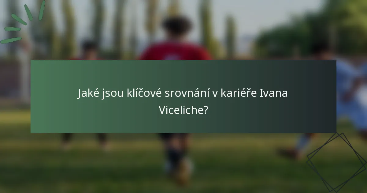 Jaké jsou klíčové srovnání v kariéře Ivana Viceliche?