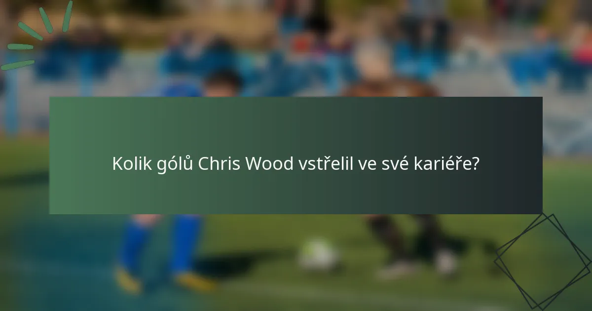 Kolik gólů Chris Wood vstřelil ve své kariéře?