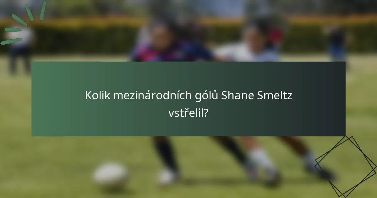 Kolik mezinárodních gólů Shane Smeltz vstřelil?