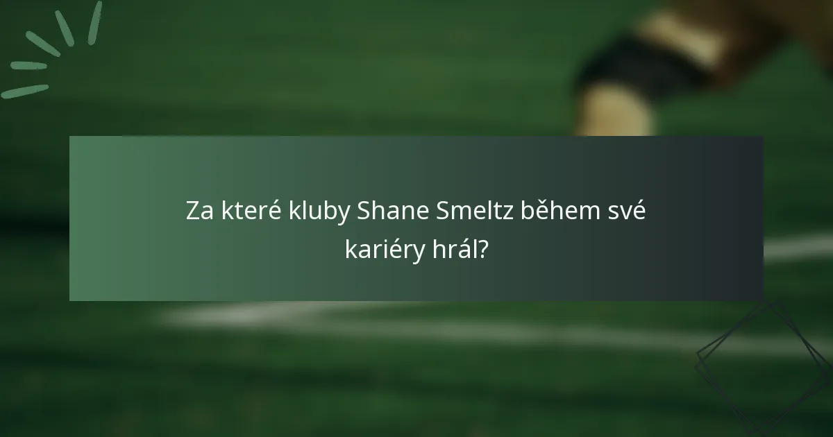 Za které kluby Shane Smeltz během své kariéry hrál?